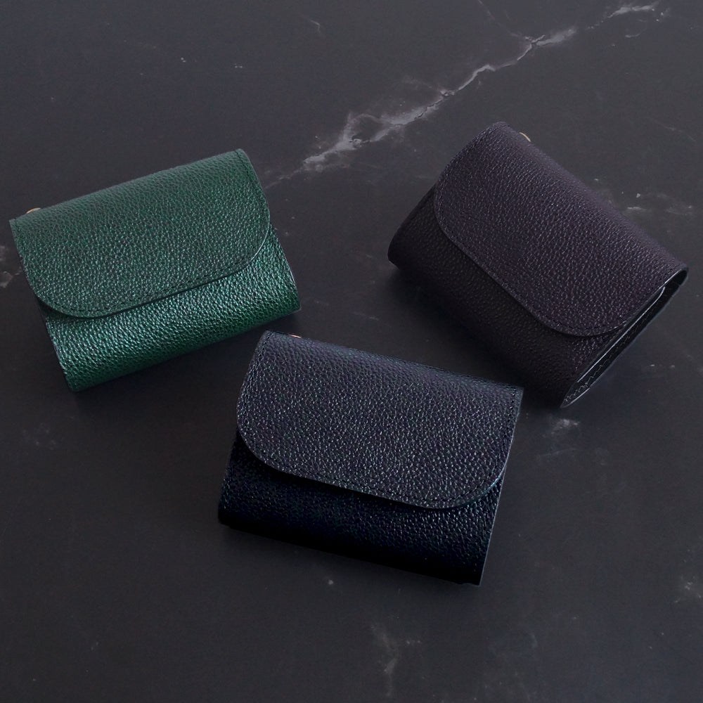 黒桟革 - ミニ財布